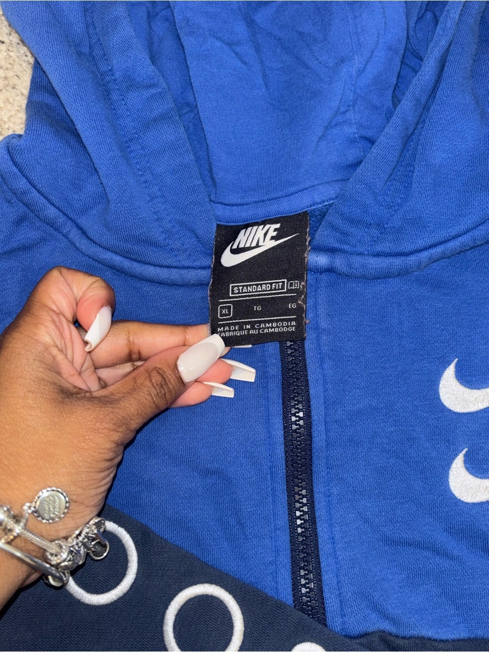 Nike Blue and Navy Swoosh Kids Hoodie & Joggers Set - Picture 4 of 7